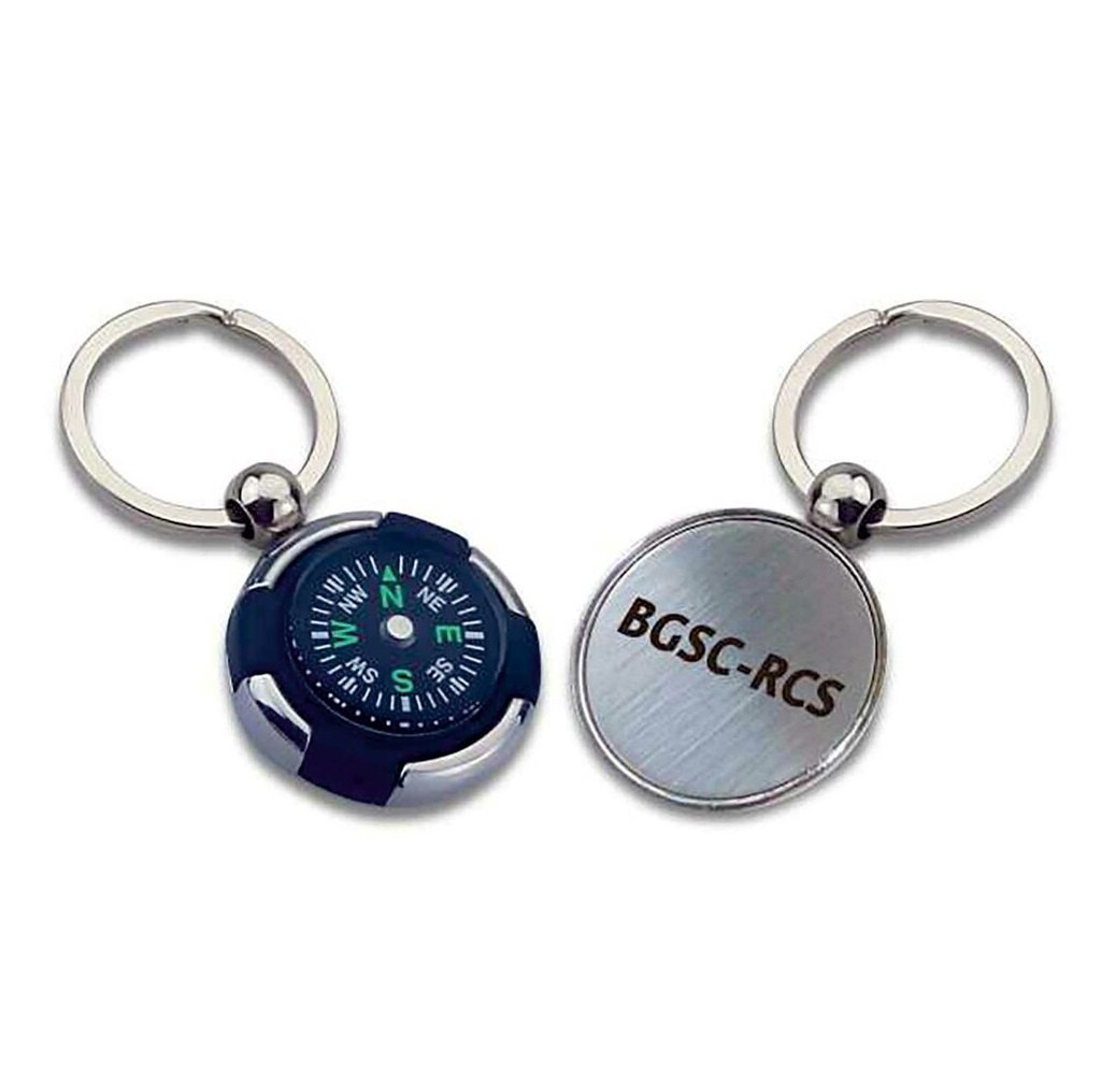 Black & Chrome Compass Keychain