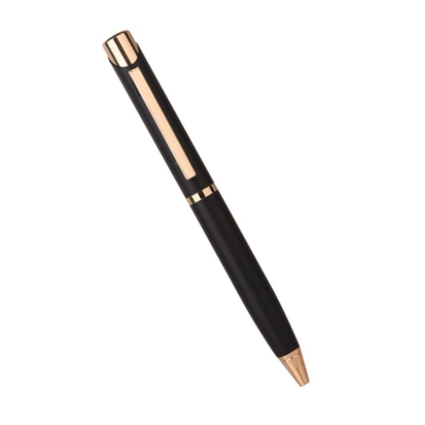 Stylus Matt-Finished Black Pen With Golden Clip