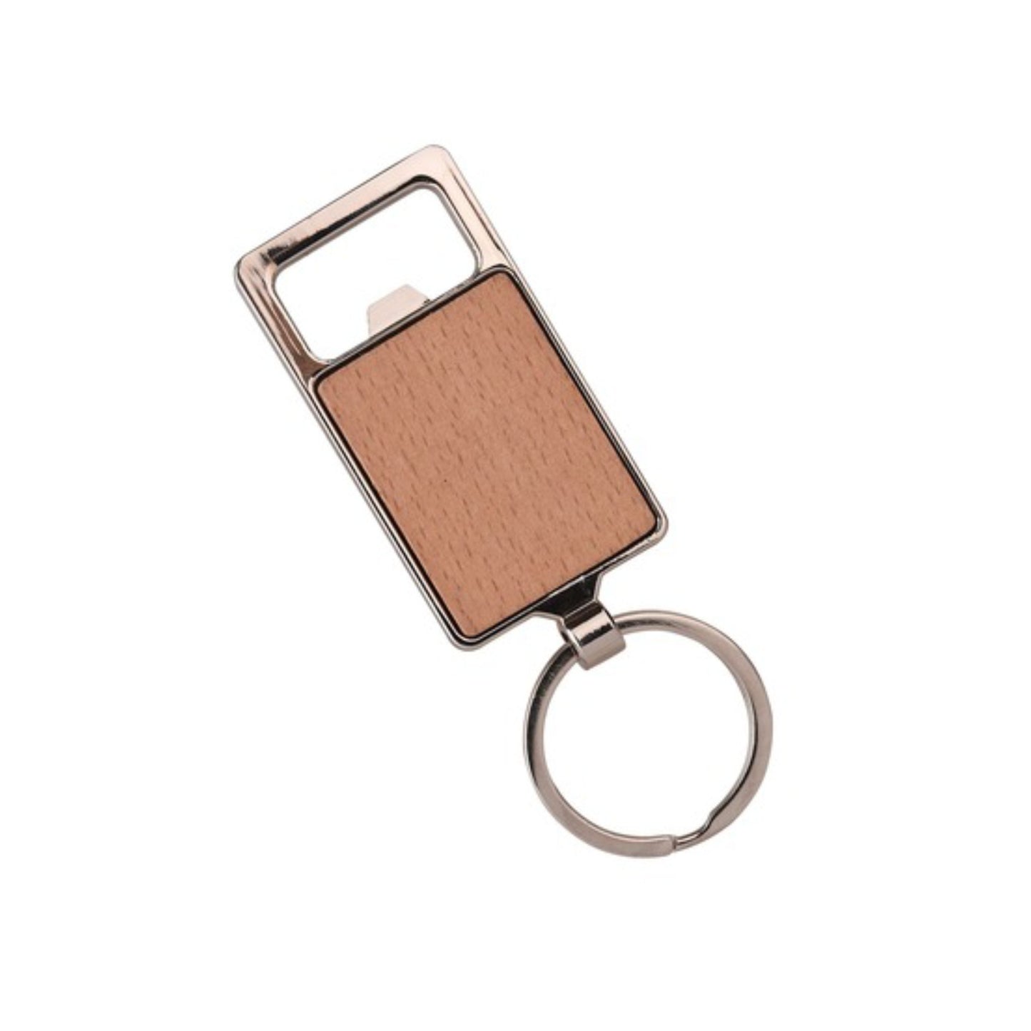 Wooden Finished Stainless steel Keychain with opener