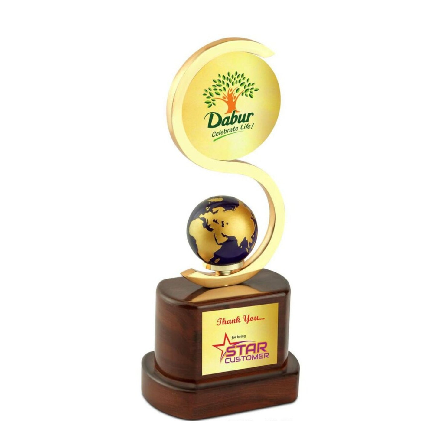 Crescent Globe On High Gloss Wood