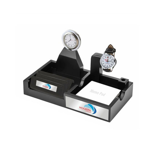 Wooden Desk Organizer With Black Finish