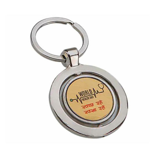 Round Metal Spinner Keychain