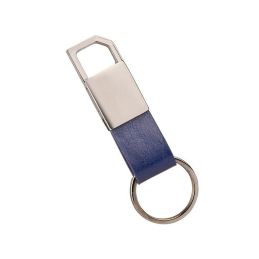 Mini Navy Blue Leather Strap Metal 600- Keychain