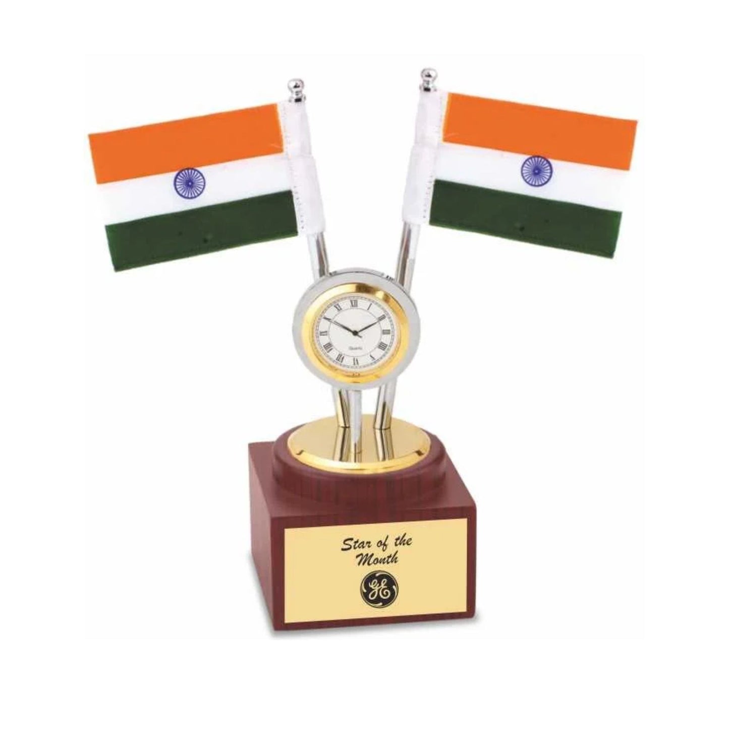 National Flag Stand With Clock