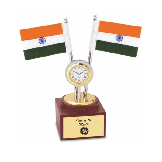National Flag Stand With Clock