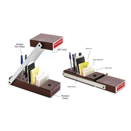 Foldable Led Desk Organizer, Wood