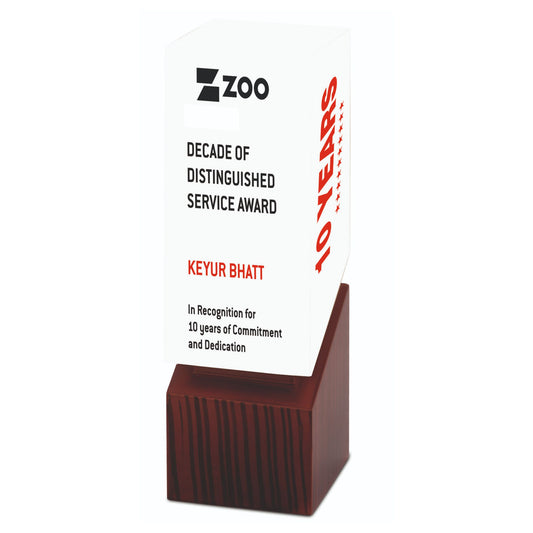 Square Wooden Brick Trophy