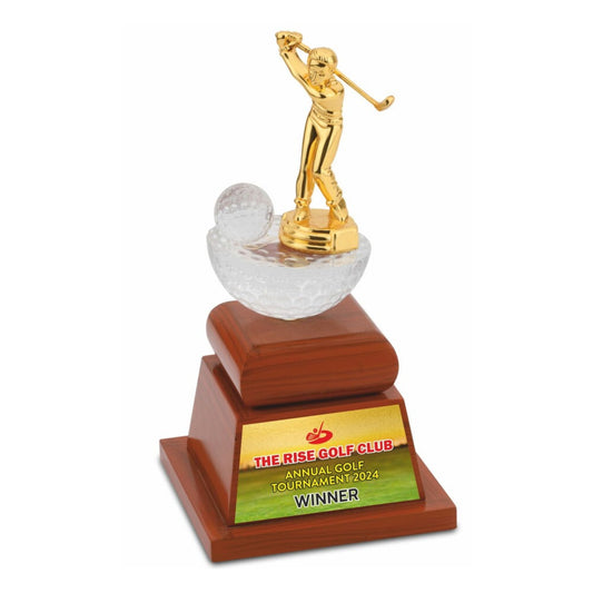 Glass Golf Swing Trophy