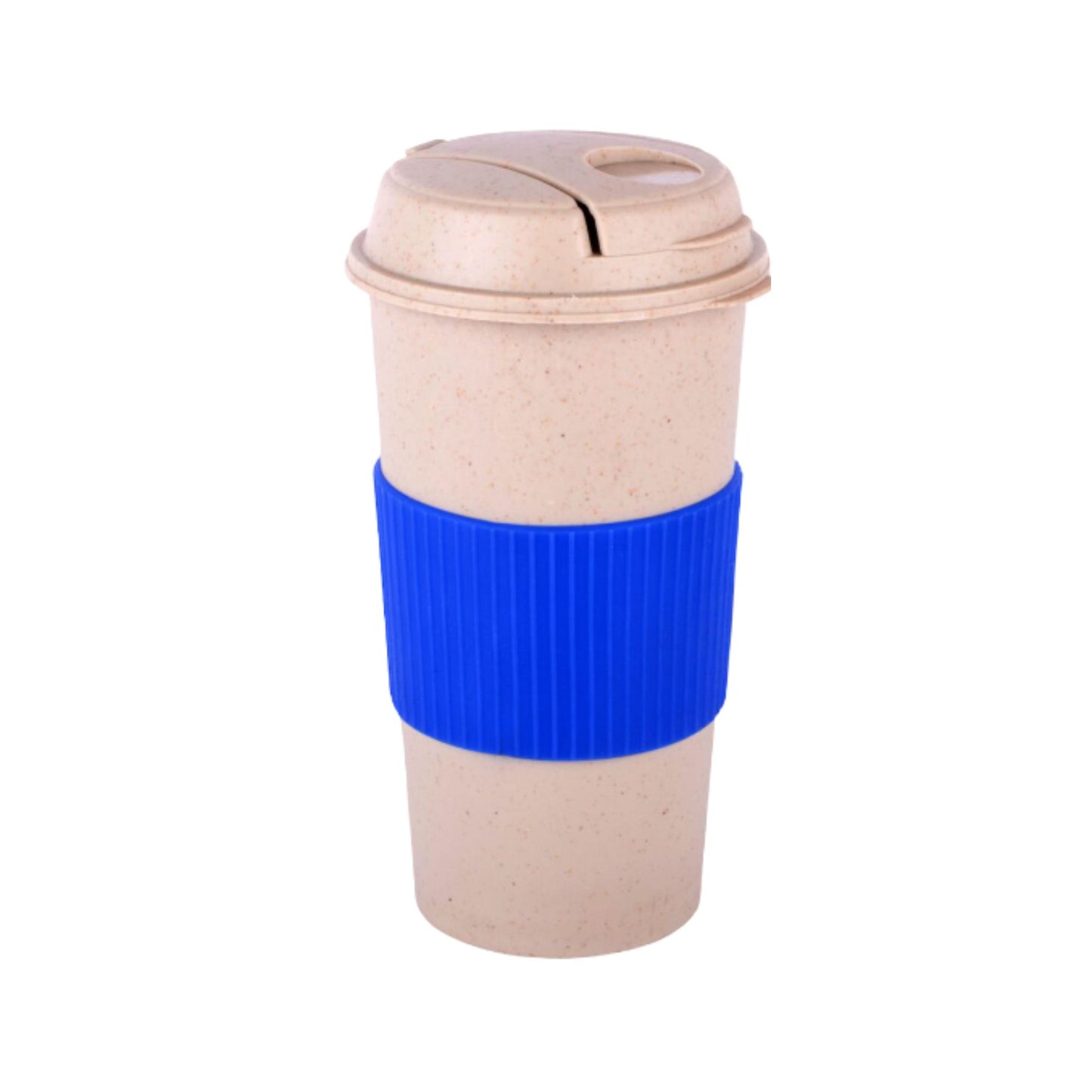 Tall Bamboo Coffee mug: Eco friendly mug with flip top Lid and Anti-Scald sleeve