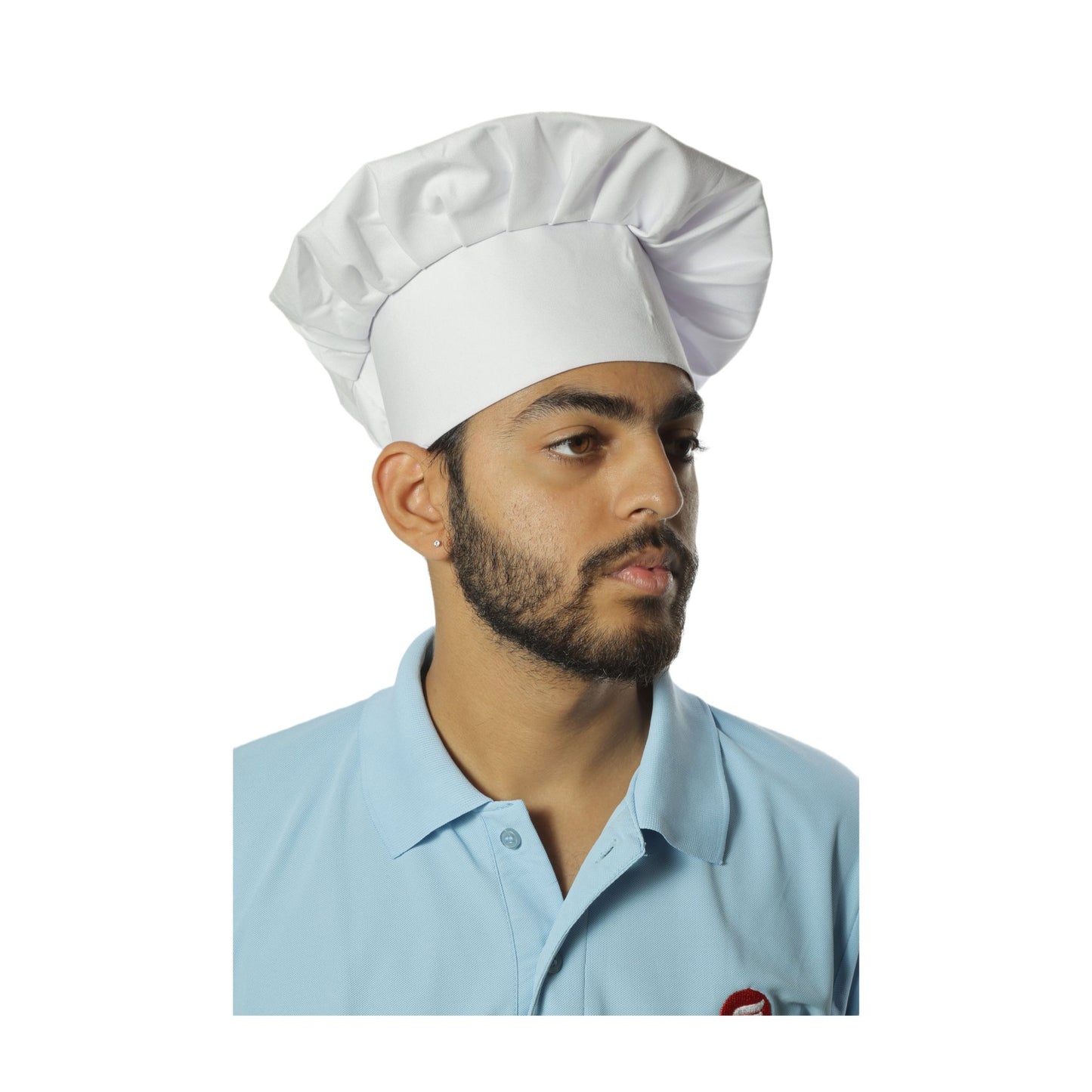White Chef Cap with High Band