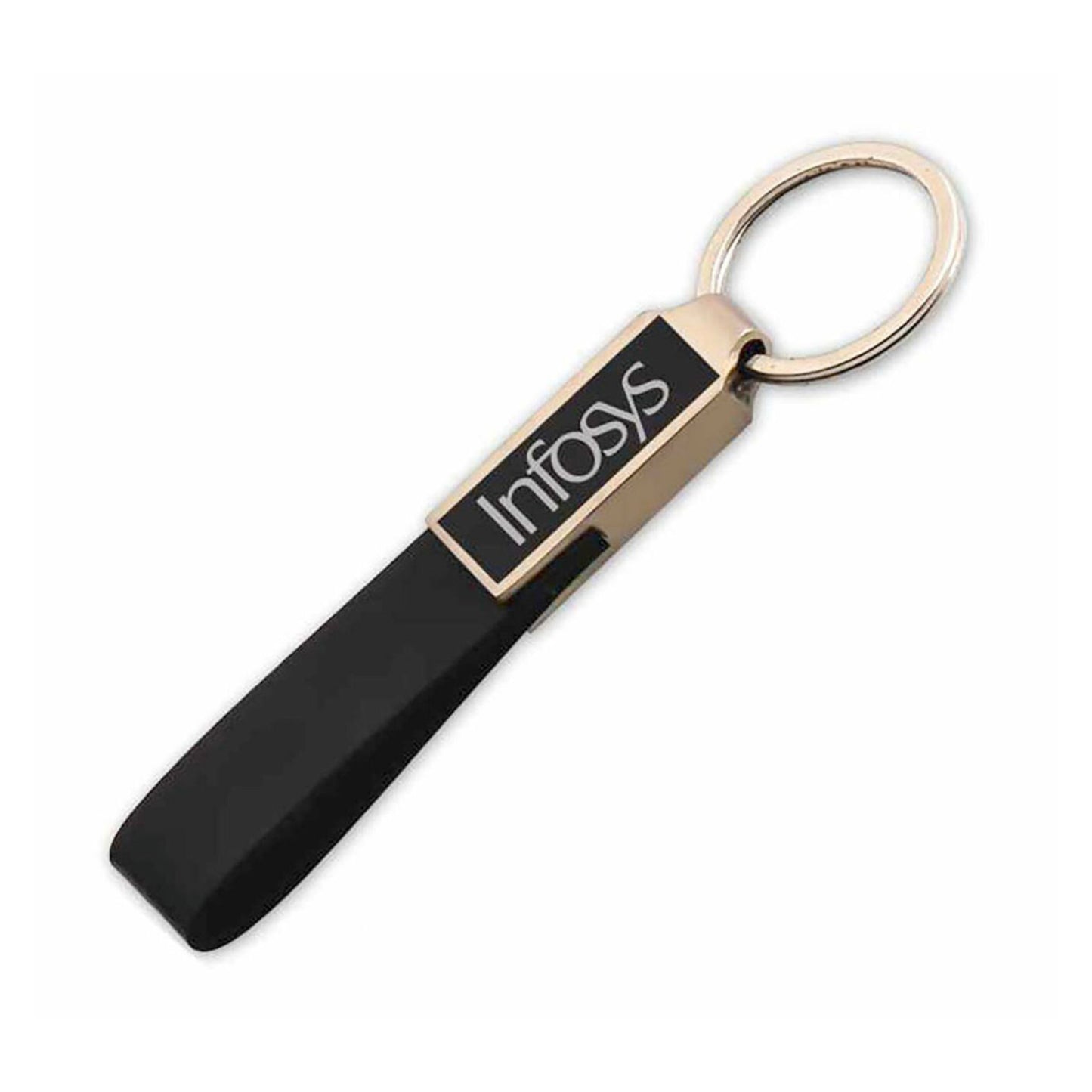Silver PU Keychain With Bold Branding