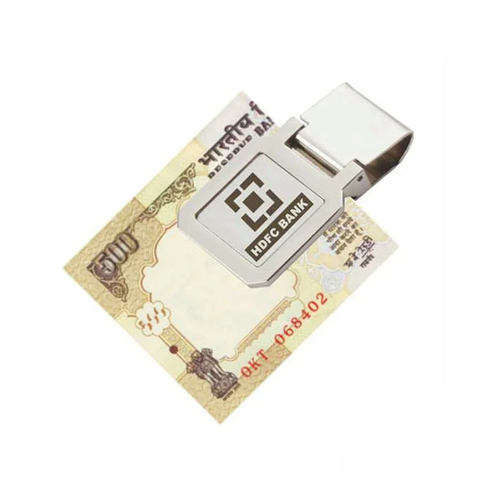 Silver Metal Money Clip Keychain