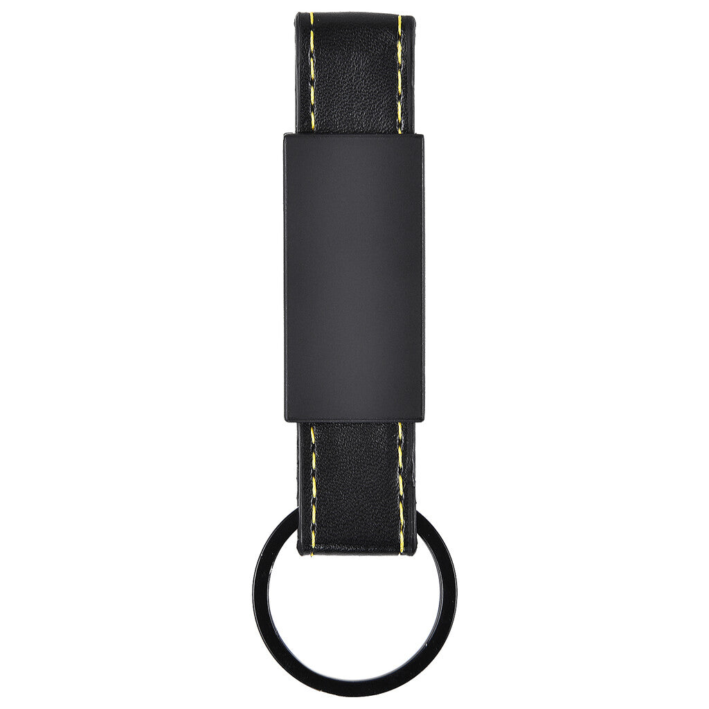 Stitch Faux Leather Keychain