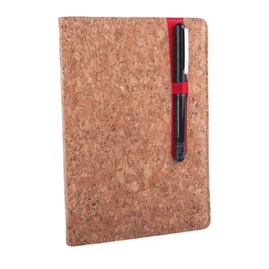 Cork Eco friendly A5 notebook with Colored pen slot | Hard bound cover | With memorandum & Bookmark ribbon
