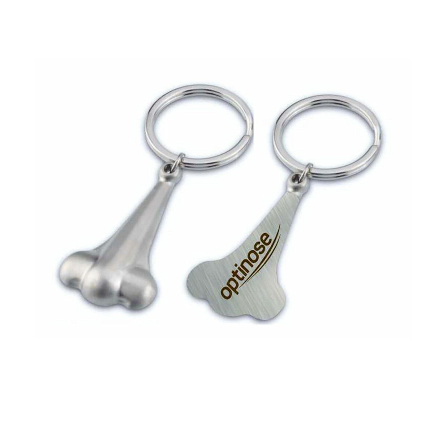 Nose-Shaped Metal Keychain