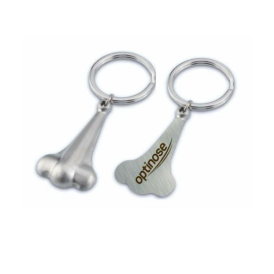Nose-Shaped Metal Keychain