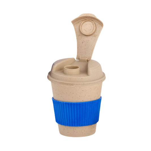 Bamboo Coffee mug: Eco friendly mug with flip top Lid and Anti-Scald sleeve