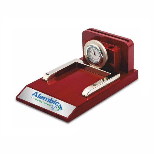 Wooden Visiting Card & Clock Holder