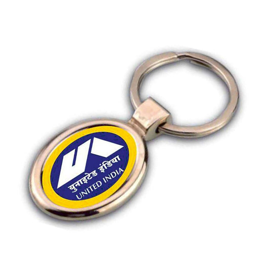 Oval Metal Keychain With Dome Branding