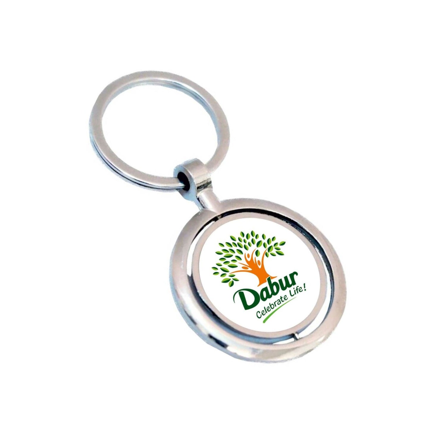 Rotating Round Metal Keychain