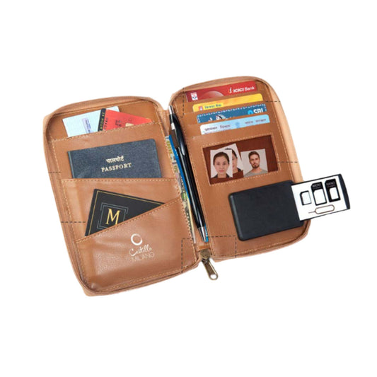Eco-Friendly Cork All in 1 Passport holder With Sim Card Safe Case & Sim Card Jackets