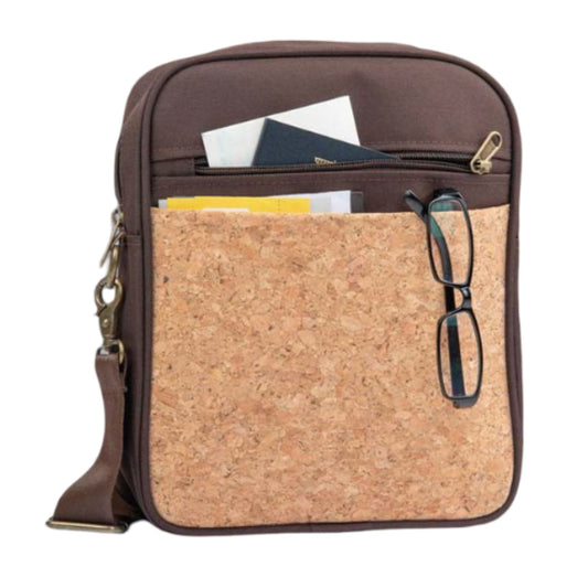Eco-Friendly Cork Sling Messenger Bag with 2 tone finish