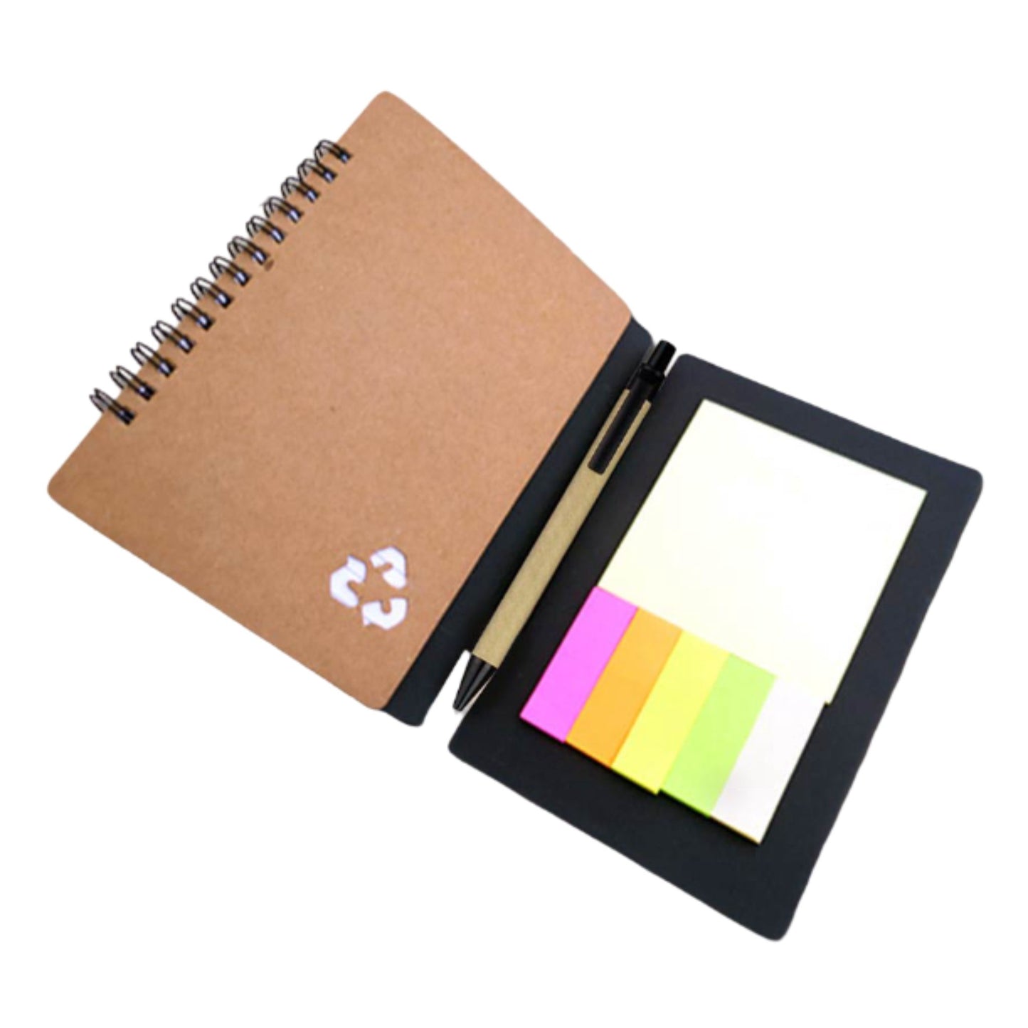 Eco notebook with pen and sticky pads